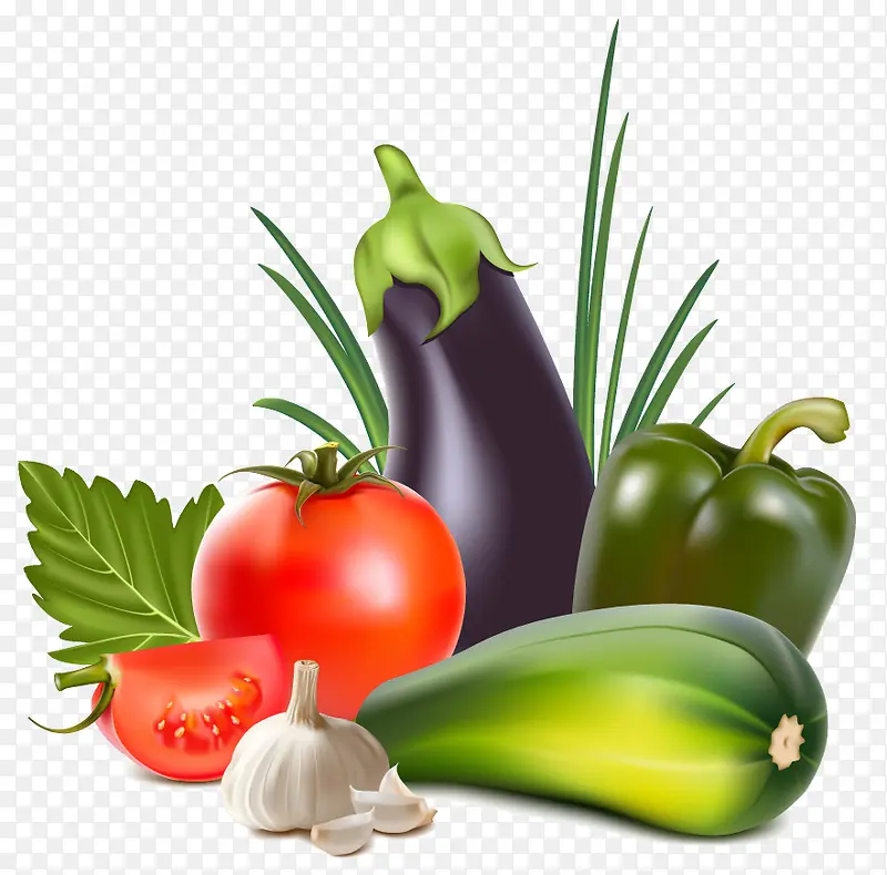 3d水果剪影手绘图片 蔬菜