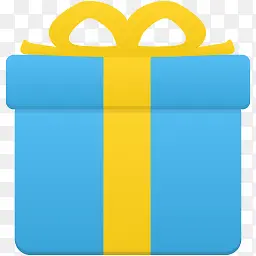 蓝色礼物盒子商业简洁风格PNG图标