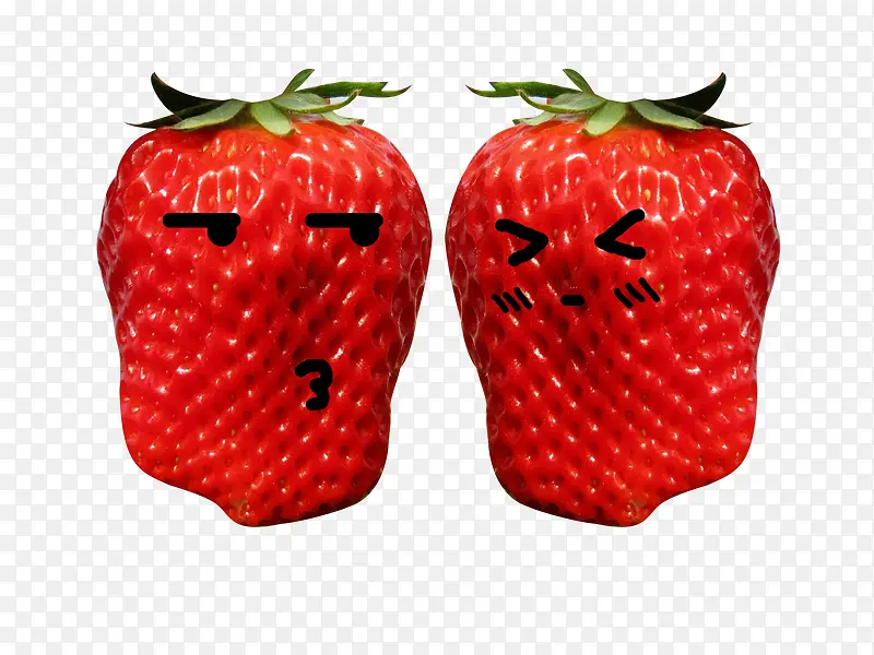 表情草莓采摘图片素材