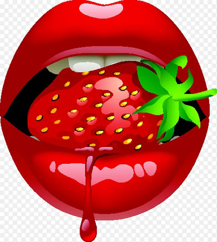 咬草莓高清免扣素材