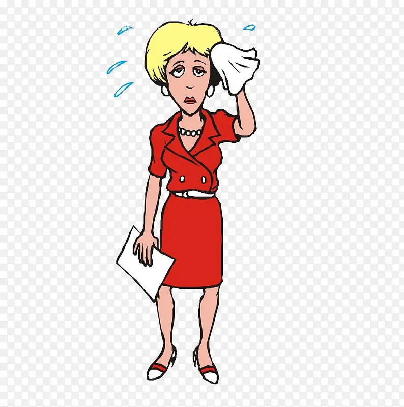 穿红裙子流汗的女士PNG图片素材下载_图片编号8710281-PNG素材网