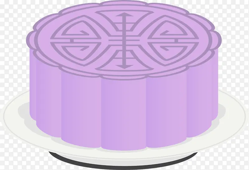 紫色卡通月饼素材图