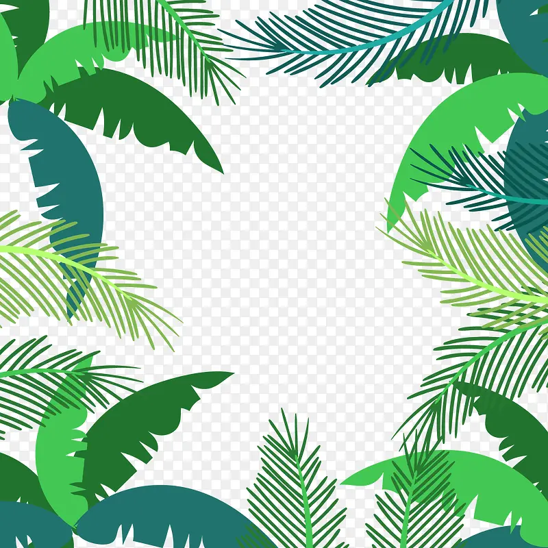 绿色棕榈树框架矢量图