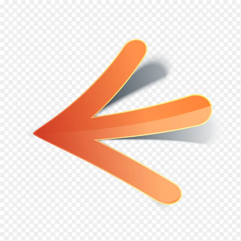 卡通橙色箭头符号矢量图