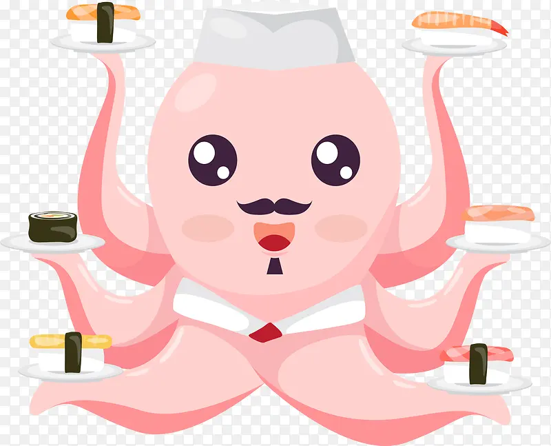 粉色八爪鱼寿司师傅