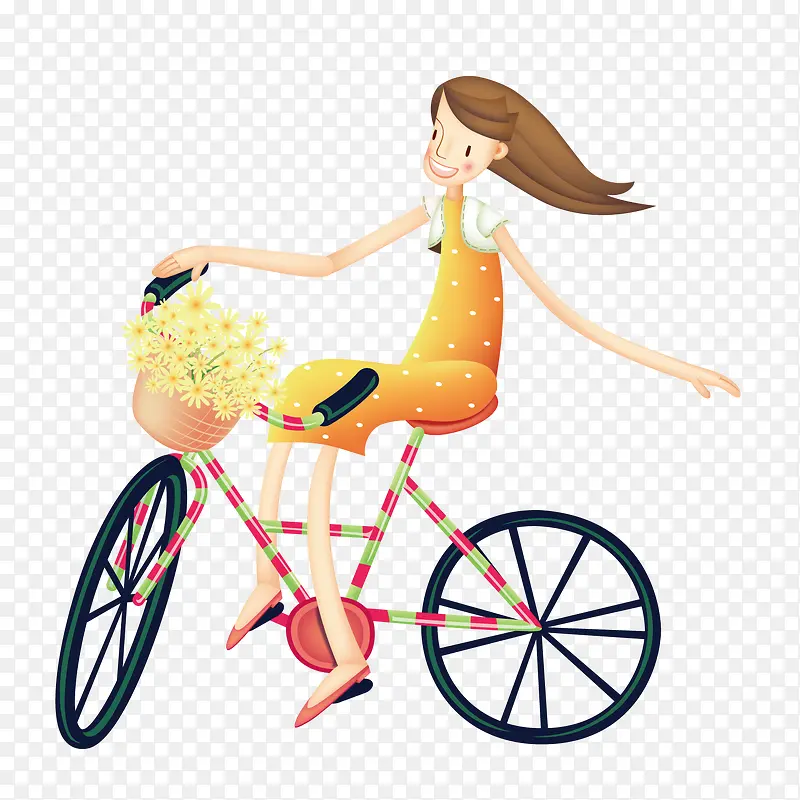 骑自行车的美女
