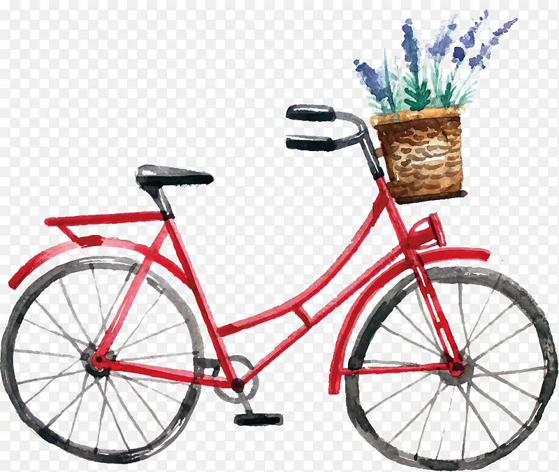 水彩自行车设计