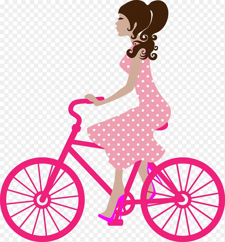 矢量骑自行车的美女