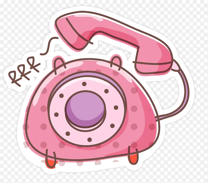 粉红色卡通电话
