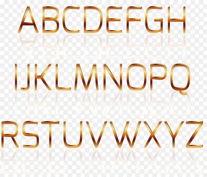 金色质感字母矢量素材