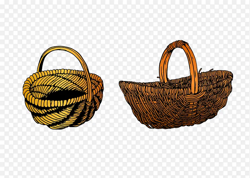 竹条手工编织的篮子