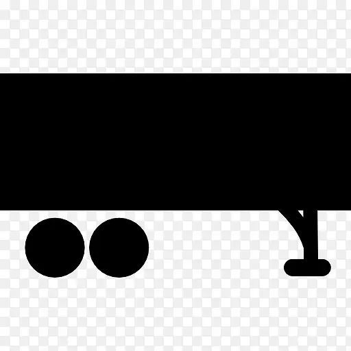卡车集装箱黑色矩形轮廓在车轮图标