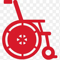 轮椅红色的健康图标