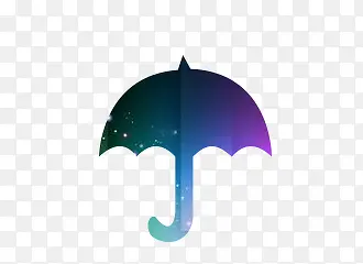 蓝紫色雨伞形状