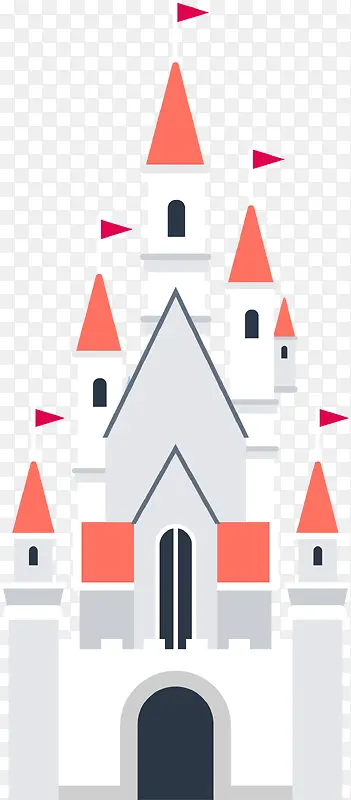 白色卡通建筑城堡