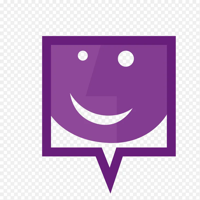 紫色笑脸矢量对画框