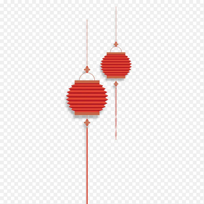 红色纹理质感灯笼悬挂元素
