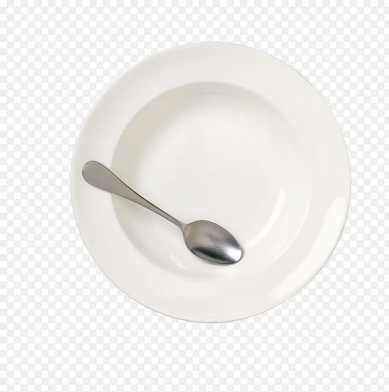 白瓷碟子和汤匙
