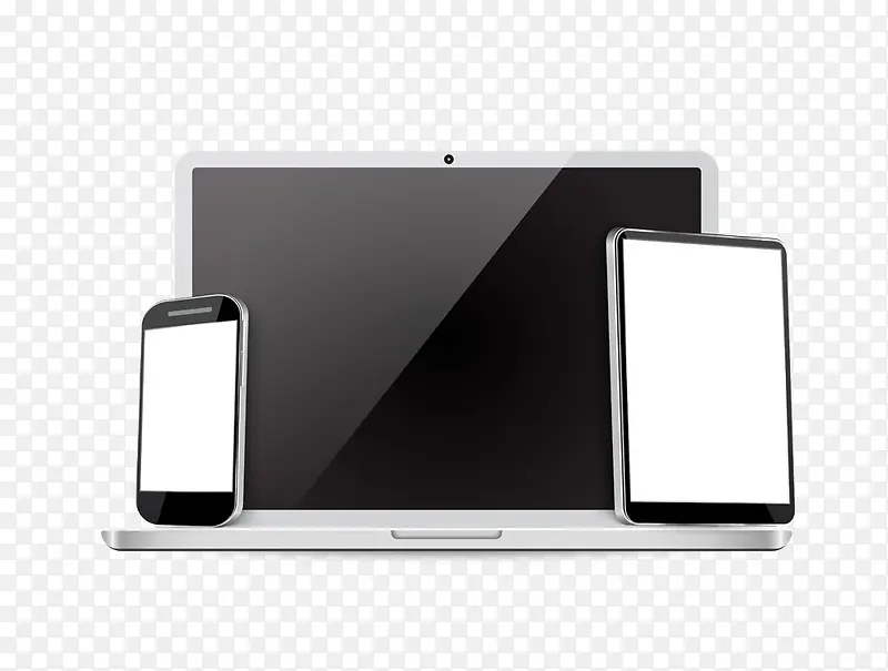 笔记本上的平板电脑与手机