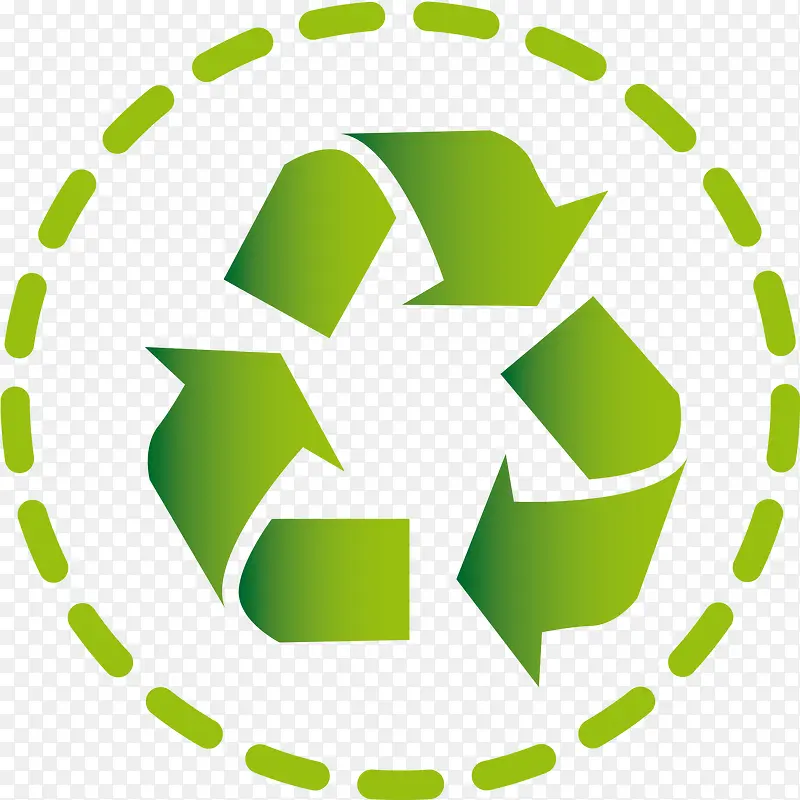 绿色回收徽章标志