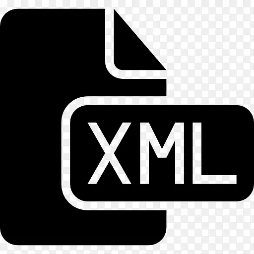 XML文档的黑色界面符号图标