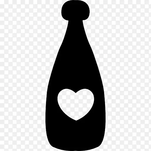饮料瓶与心脏图标