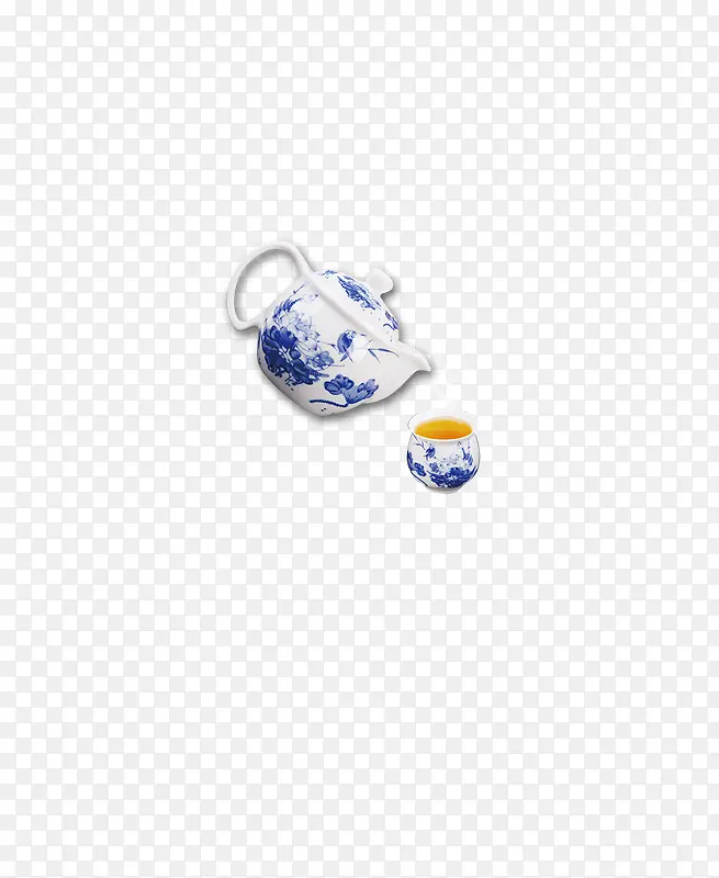 青花瓷，茶杯，茶壶