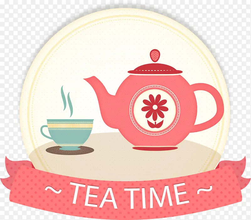 矢量茶壶与茶杯