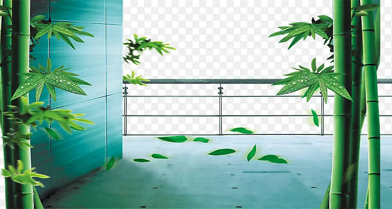 地产海报元素绿色竹子