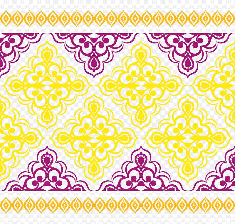 黄色简约花朵四边形边框纹理