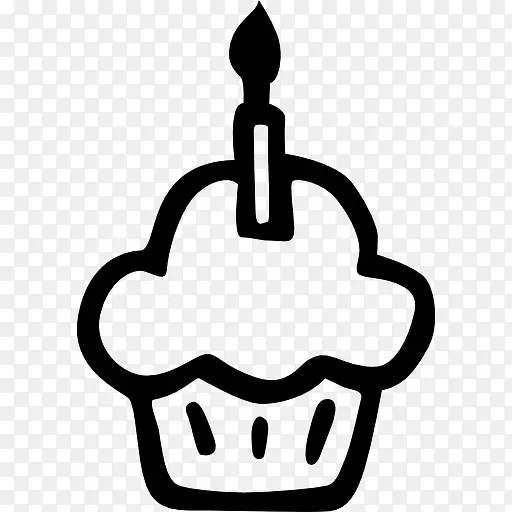 周年庆典用一支蜡烛在蛋糕图标