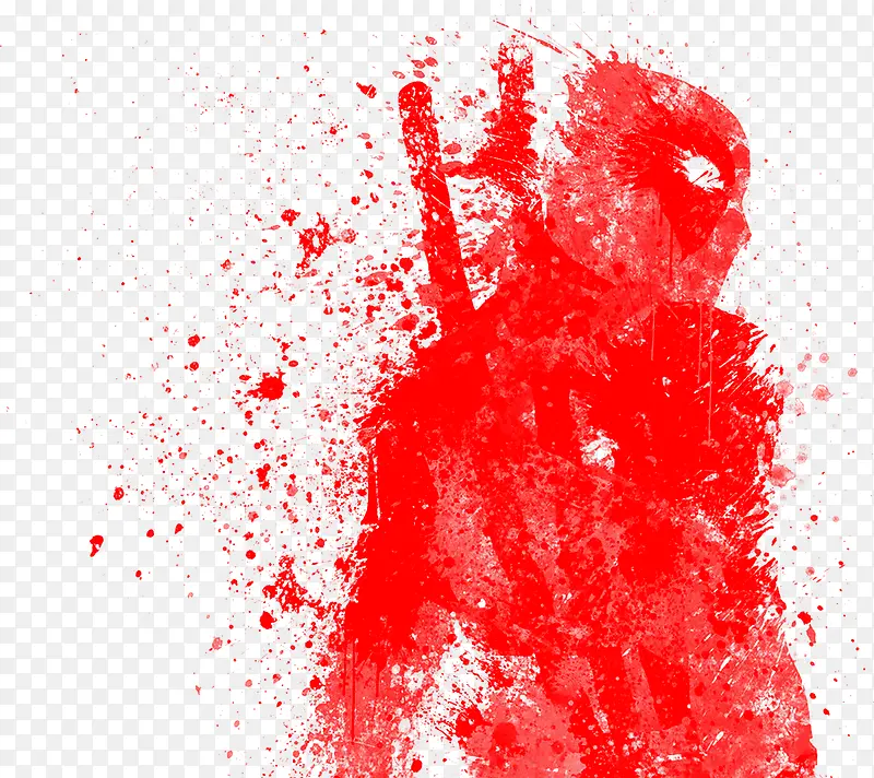 红色武士涂鸦海报背景