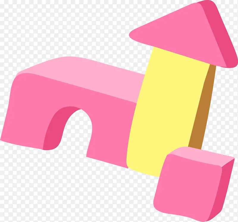粉色立体玩具积木