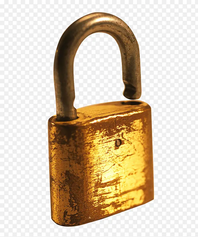 铁锈金色打开钥匙锁