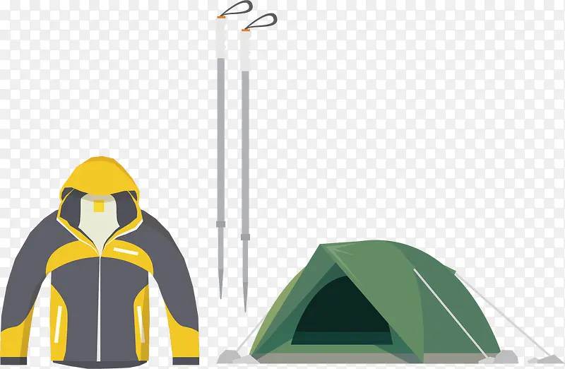 户外用品帐篷冲锋衣海报素材