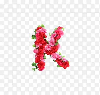 k英文字母花朵元素
