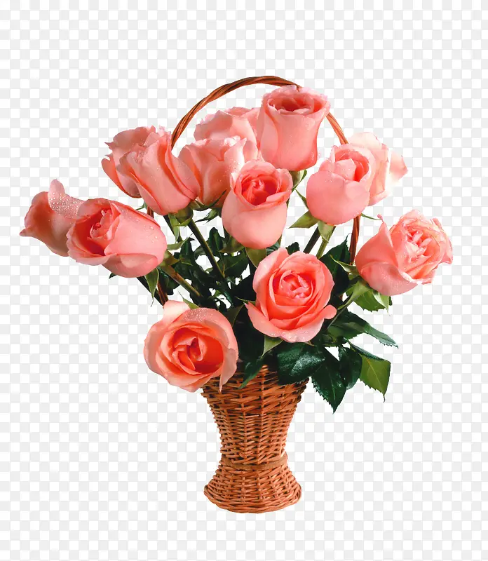 粉色玫瑰开业花篮素材背景
