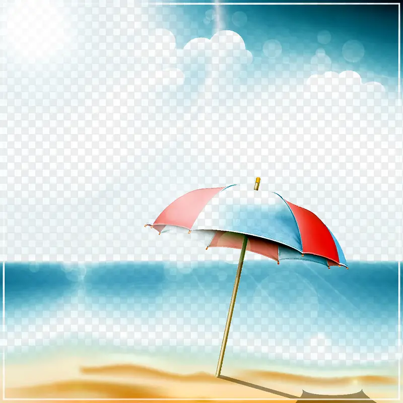 海边雨伞图案