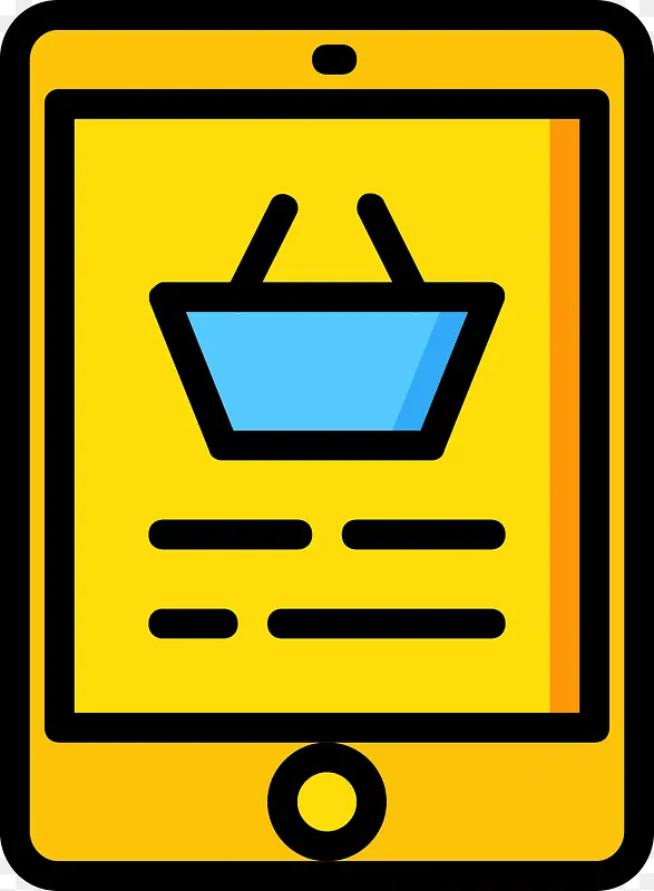 黄色手机购物图标