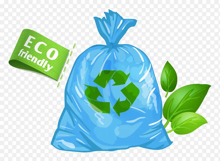 回收塑料袋绿色矢量