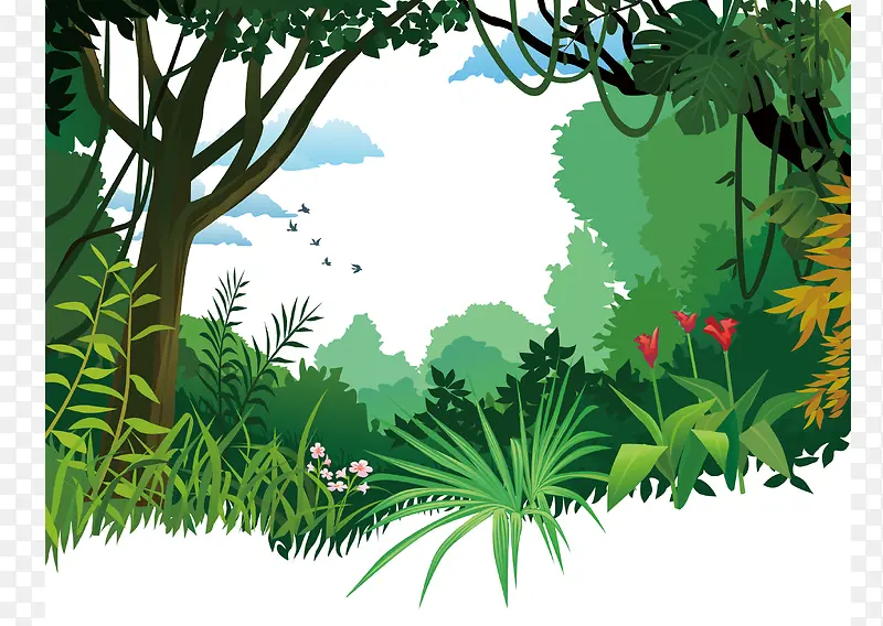 森林 海报背景 热带雨林 树林