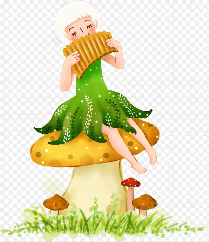 手绘花仙子背景人物画
