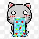 猫灰色的情感Gray-cat-icons