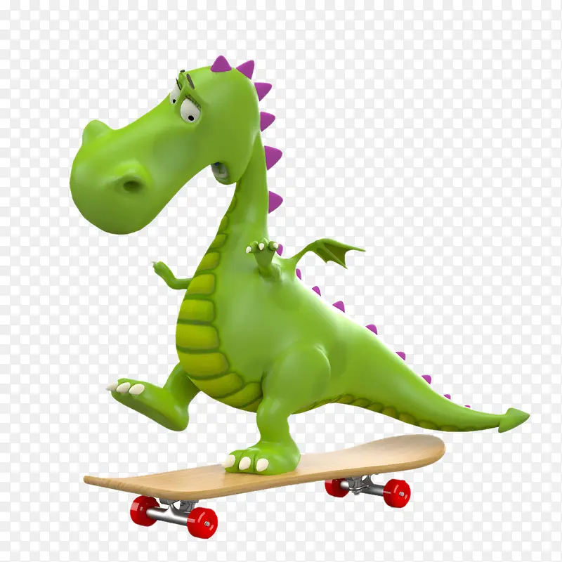 玩滑板的小恐龙