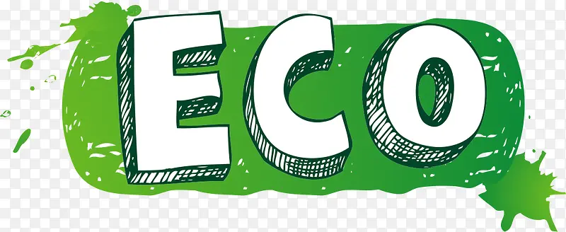 矢量环保绿色eco标志