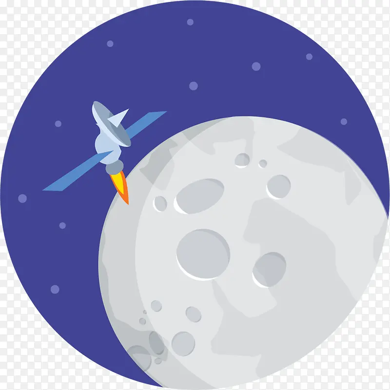 月亮与卫星Color-Flat-icons