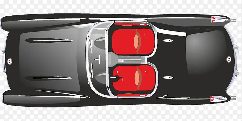 黑色敞篷跑车俯视汽车顶部图案