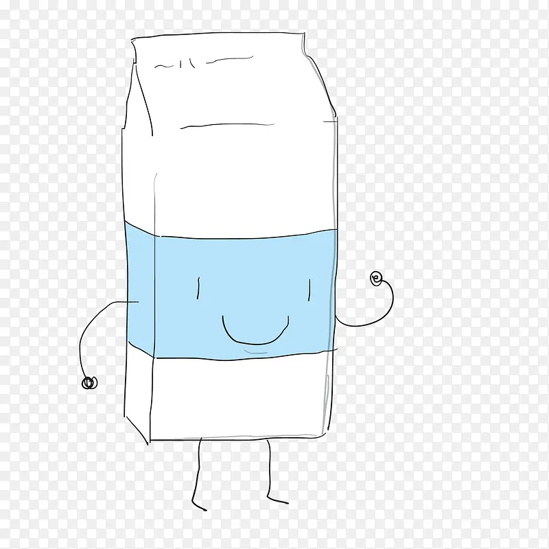 卡通手绘矢量图牛奶盒
