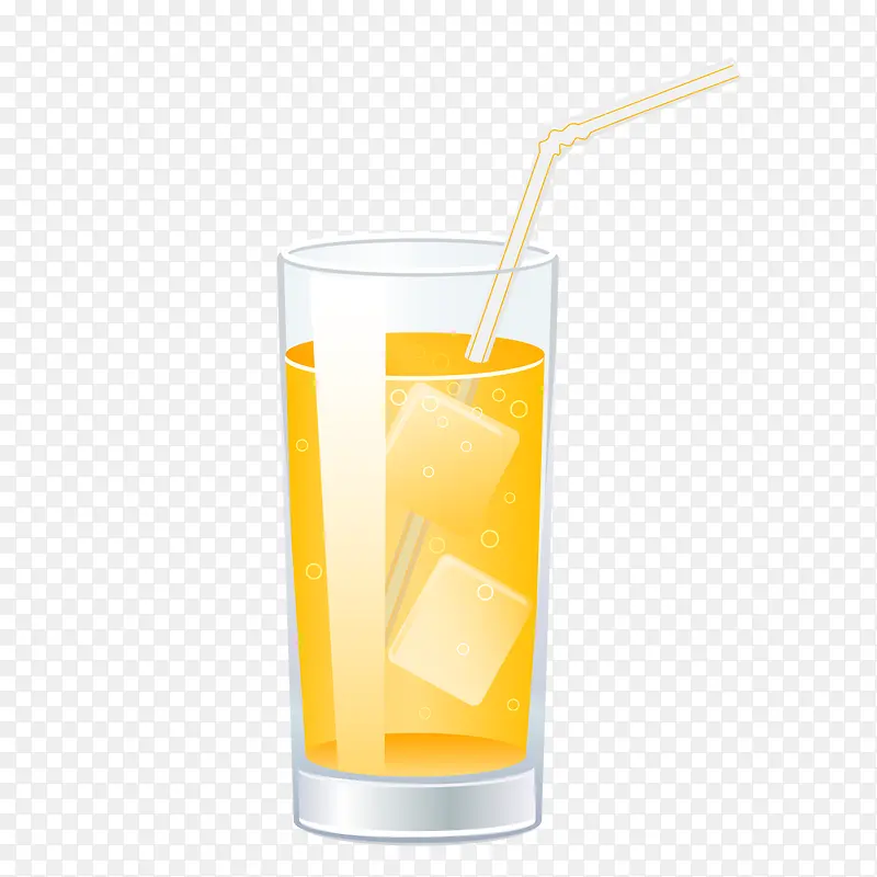 橙汁与玻璃杯