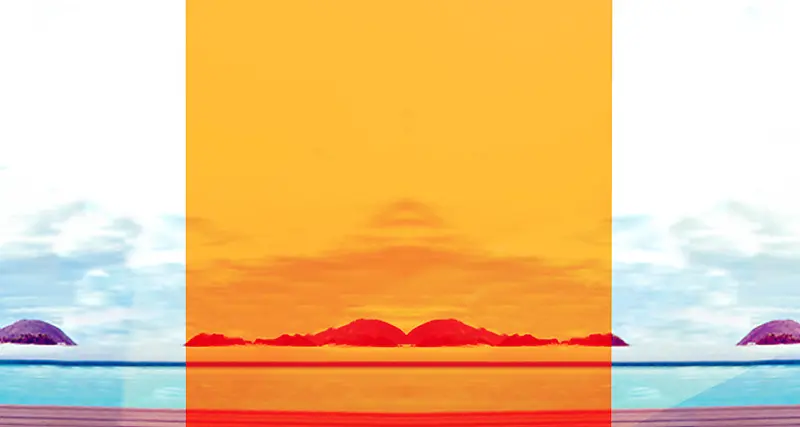 海景橙色色块矢量背景素材